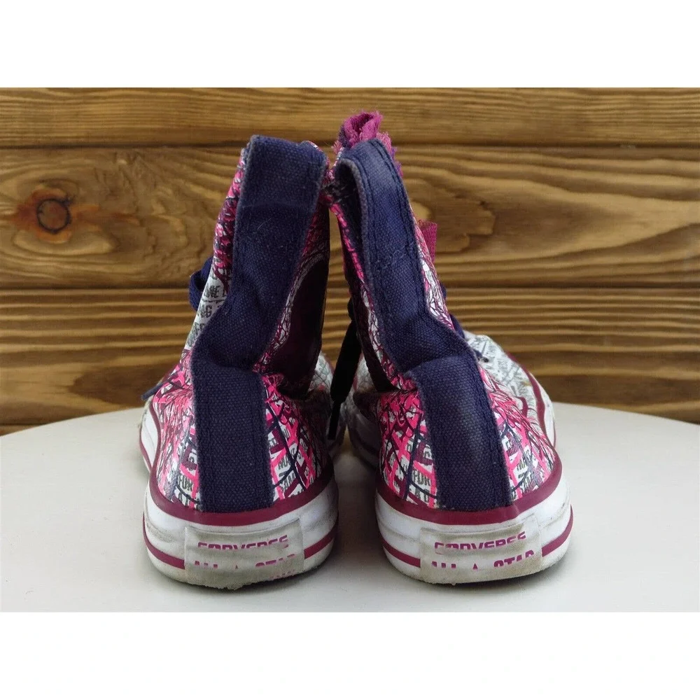 Converse Sz 1 Shoes Girls Youth Sneaker‎ Purple Fabric Lace Up